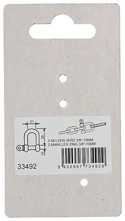 Mack 1008462 - 2 mors droits 10mm galvanisés | 10 pièces