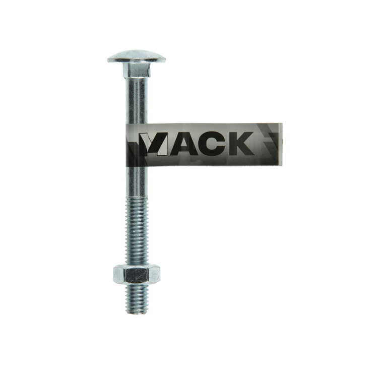 Mack 1017590 - boulon à bois + écrou en acier galvanisé 1 pièce m10 x 100 mm | 10 pièces