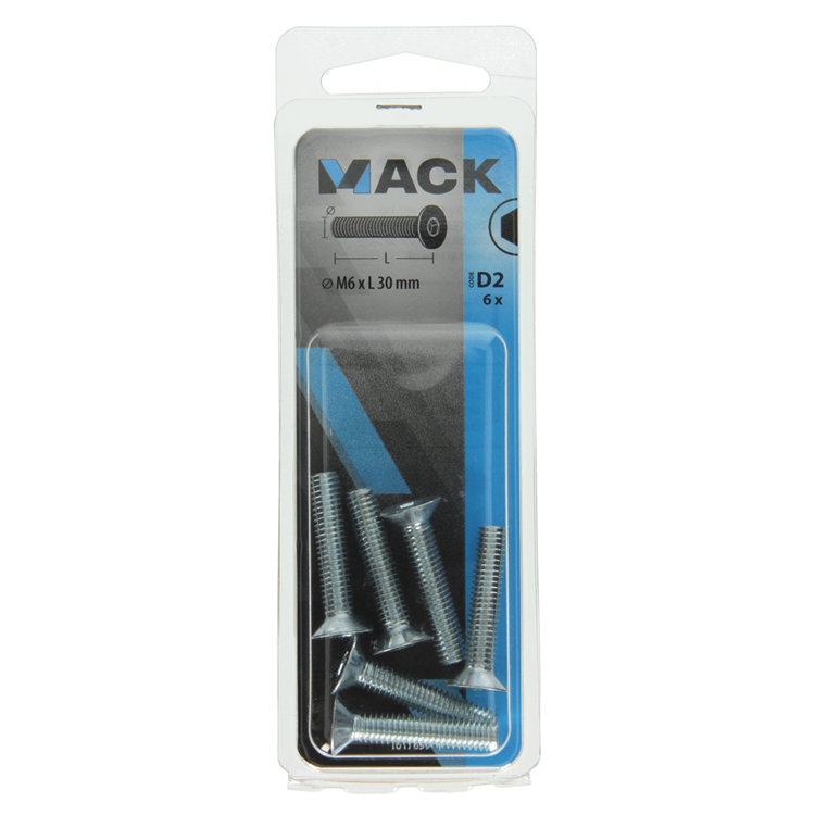 Mack 1017659 - boulon à six pans creux plaqué. cond. 6 pièces m6x30 | 10 pièces