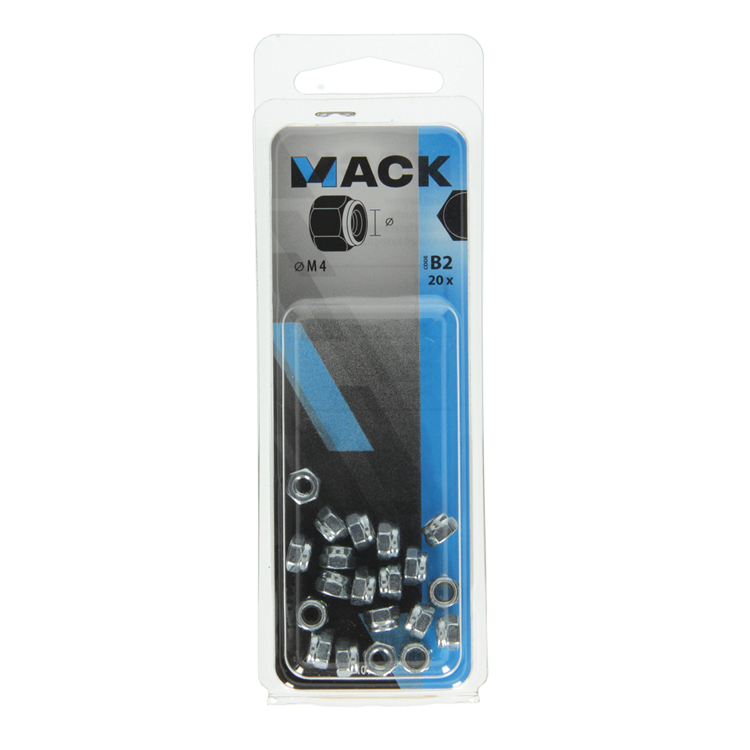 Mack 1017684 - contre-écrou hexagonal en acier galvanisé 20 pcs m4 | 10 pièces