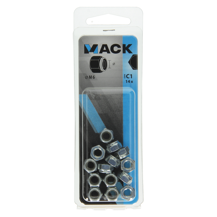 Mack 1017686 - contre-écrou hexagonal en acier galvanisé 14 pcs m6 | 10 pièces