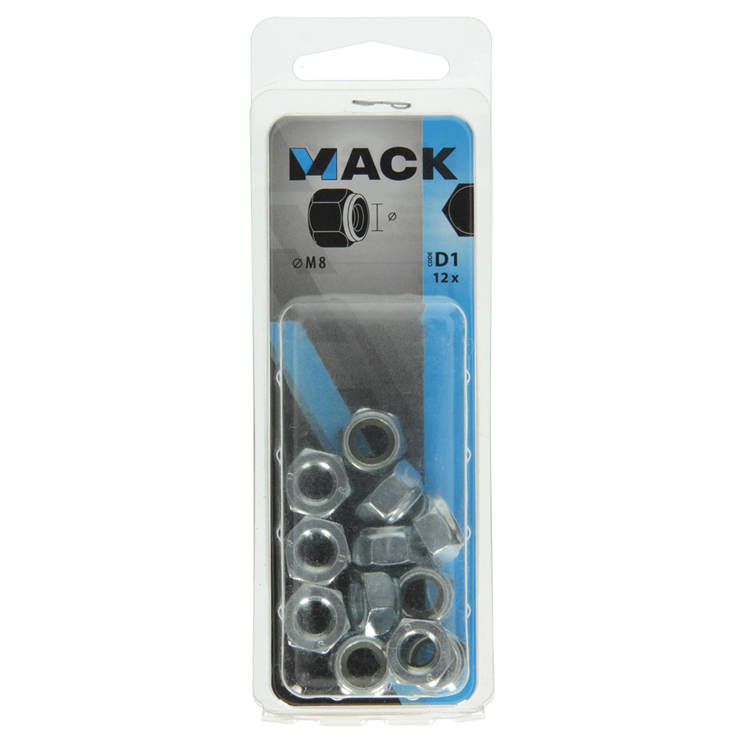 Mack 1017687 - contre-écrou hexagonal en acier galvanisé 12 pcs m8 | 10 pièces