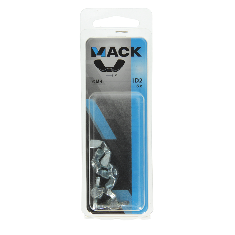 Mack 1017696 - écrou à oreilles en acier galvanisé 6 pcs m4 | 10 pièces