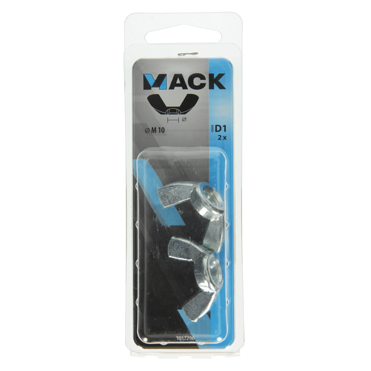 Mack 1017700 - écrou à oreilles en acier galvanisé 2 pcs m10 | 5 pièces