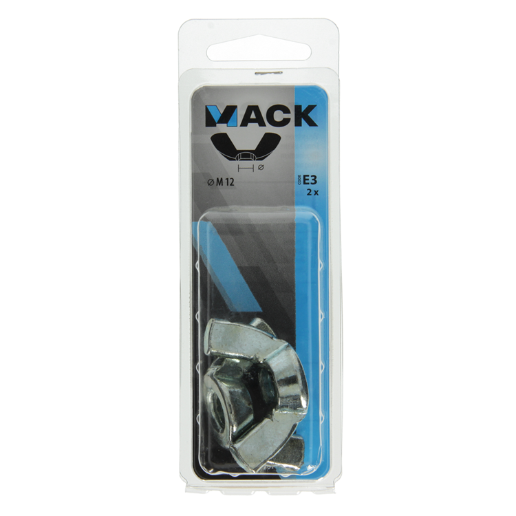 Mack 1017701 - écrou à oreilles en acier galvanisé 2 pcs m12 | 5 pièces
