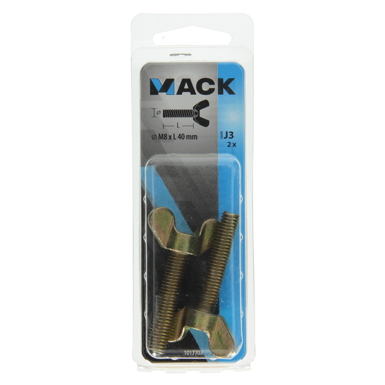 Mack 1017703 - vis à oreilles galvanisée jaune 2 pcs m8 x 40 mm | 10 pièces