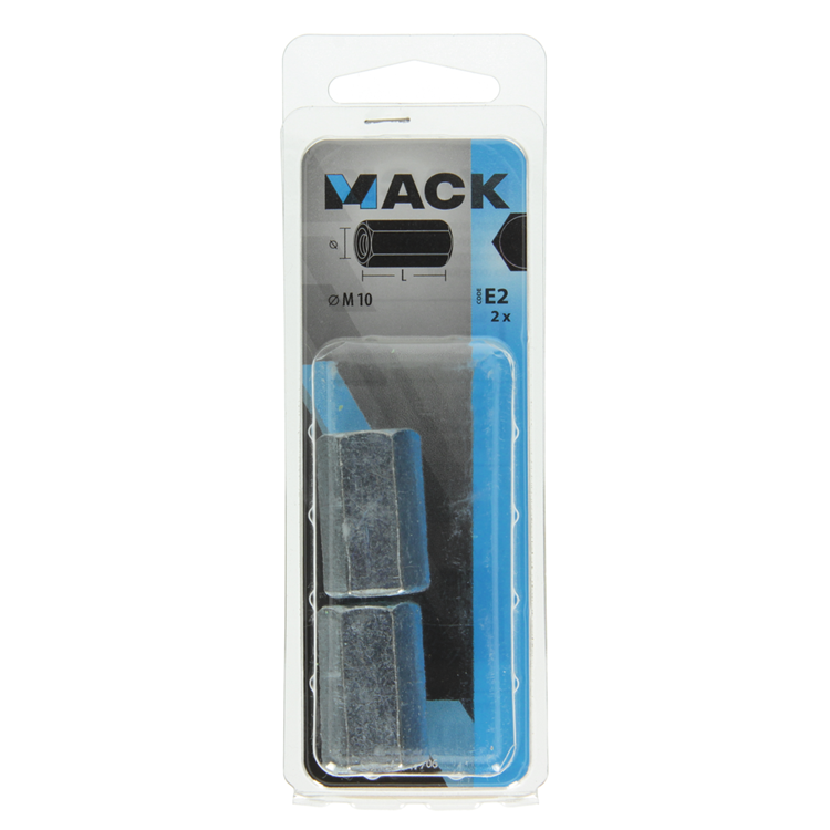 Mack 1017706 - écrou de connexion hexagonal galvanisé 2 pcs m10 | 5 pièces