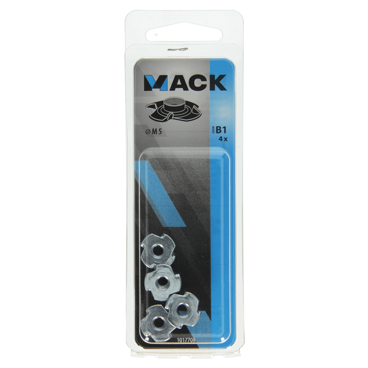 Mack 1017708 - écrou à choc en acier galvanisé 4 pcs m5 | 10 pièces