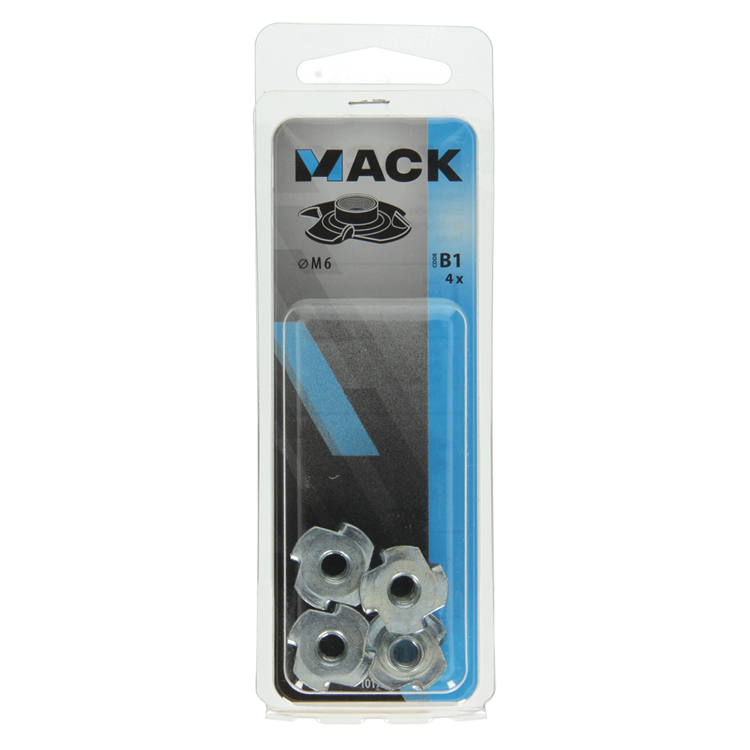 Mack 1017709 - écrou à choc en acier galvanisé 4 pcs m6 | 10 pièces