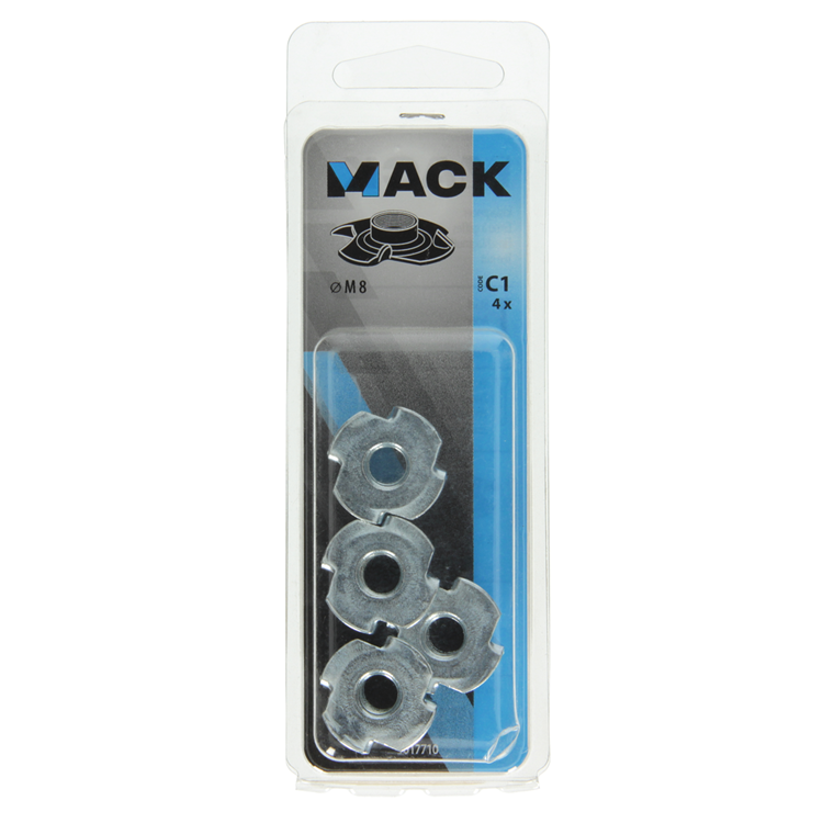 Mack 1017710 - écrou à choc en acier galvanisé 4 pcs m8 | 10 pièces