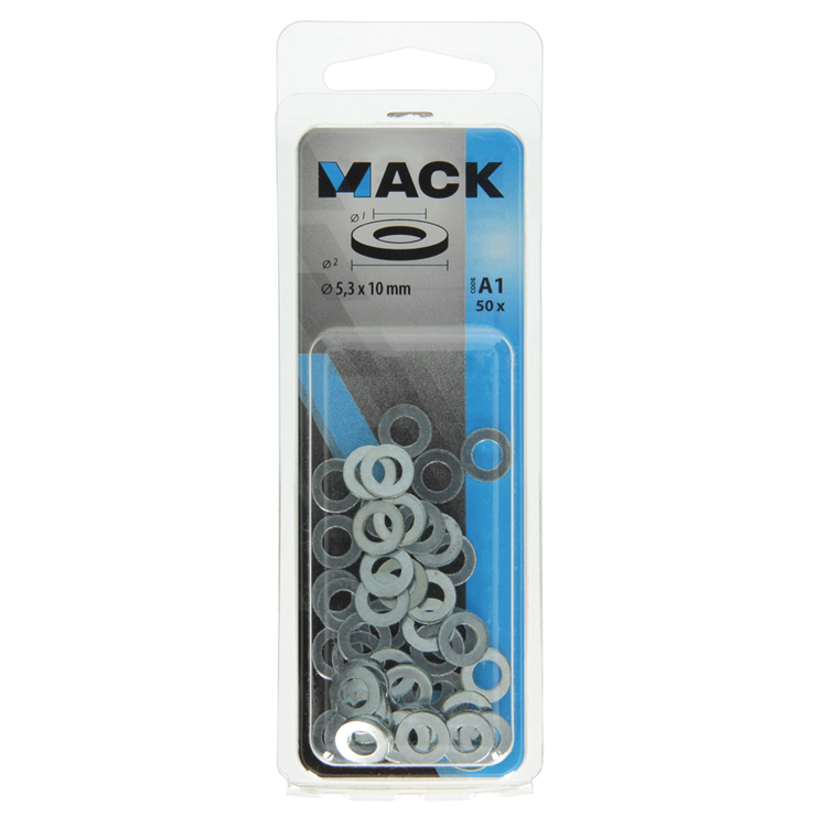 Mack 1017713 - rondelle acier galvanisé 50 pcs 5,3 x 10 mm | 10 pièces