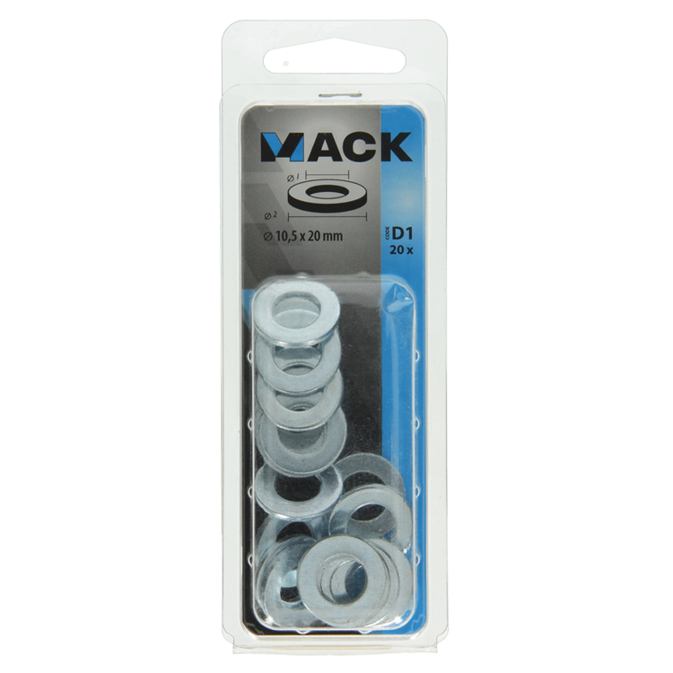 Mack 1017717 - rondelle acier galvanisé 20 pcs 10,5 x 20 mm | 10 pièces