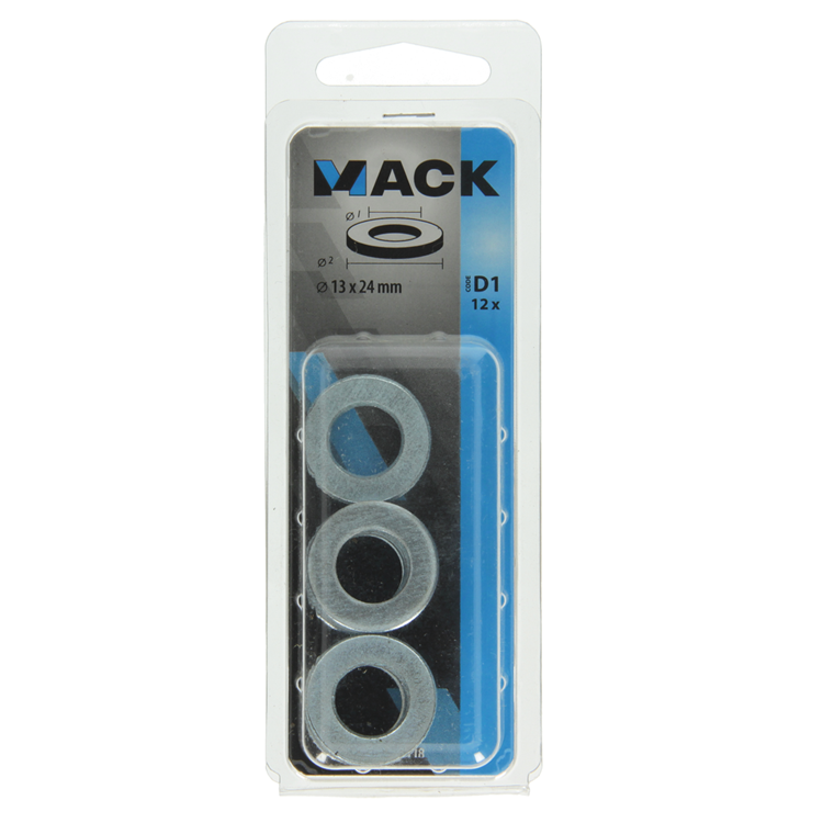 Mack 1017718 - rondelle acier galvanisé 12 pcs 13 x 24 mm | 10 pièces