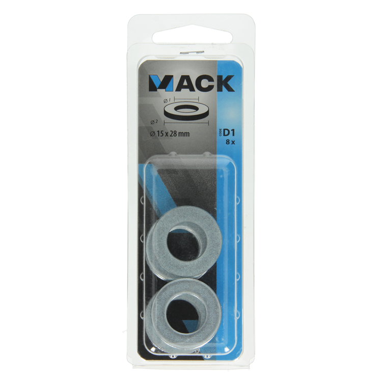 Mack 1017719 - rondelle acier galvanisé 8 pcs 15 x 28 mm | 10 pièces