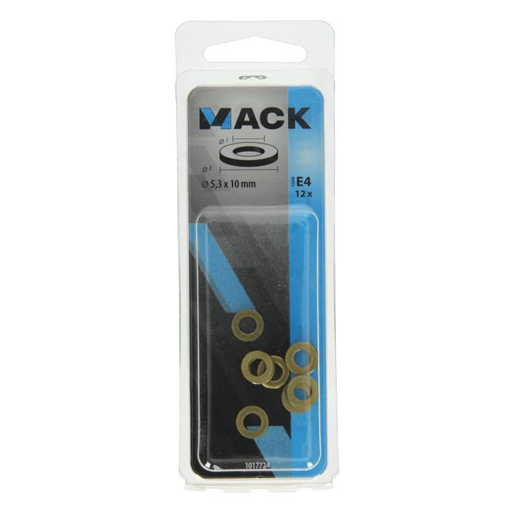 Mack 1017724 - rondelle laiton 12 pcs 5,3 x 10 mm | 10 pièces
