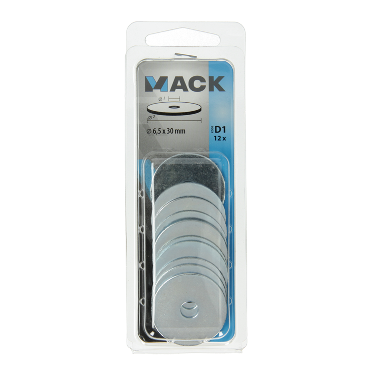 Mack 1017739 - rondelle de carrosserie galvanisée12 pcs 6,5 x 30 mm | 10 pièces