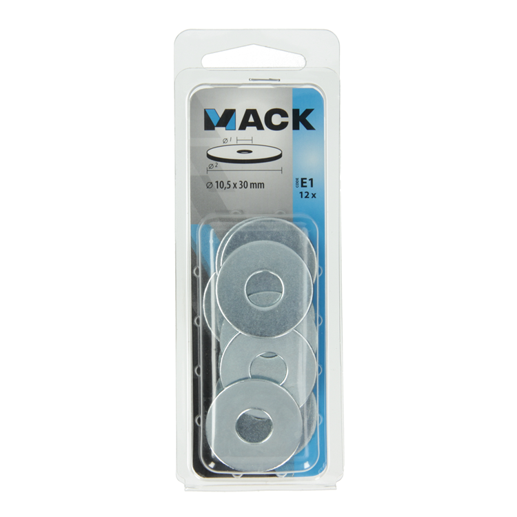 Mack 1017742 - rondelle de carrosserie galvanisée12 pcs 10,5 x 30 mm | 10 pièces
