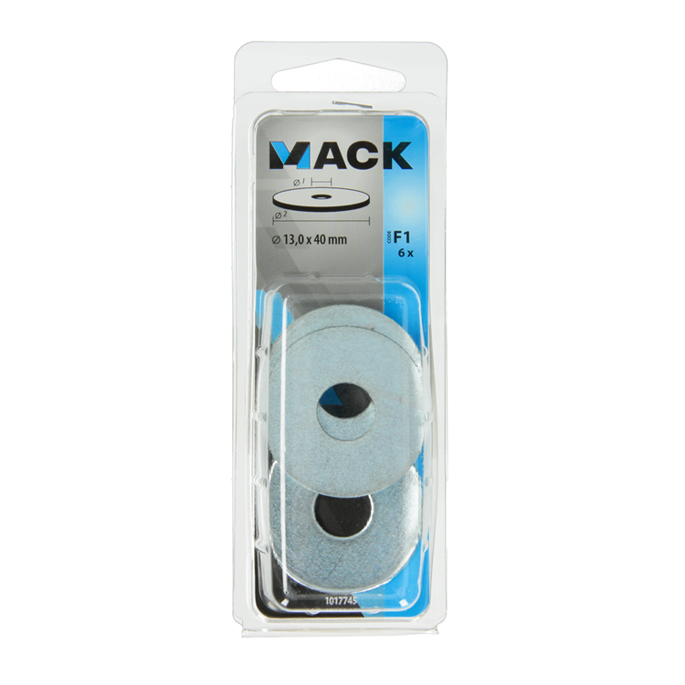 Mack 1017745 - rondelle de carrosserie galvanisée 6 pièces 13,0 x 40 mm | 5 pièces