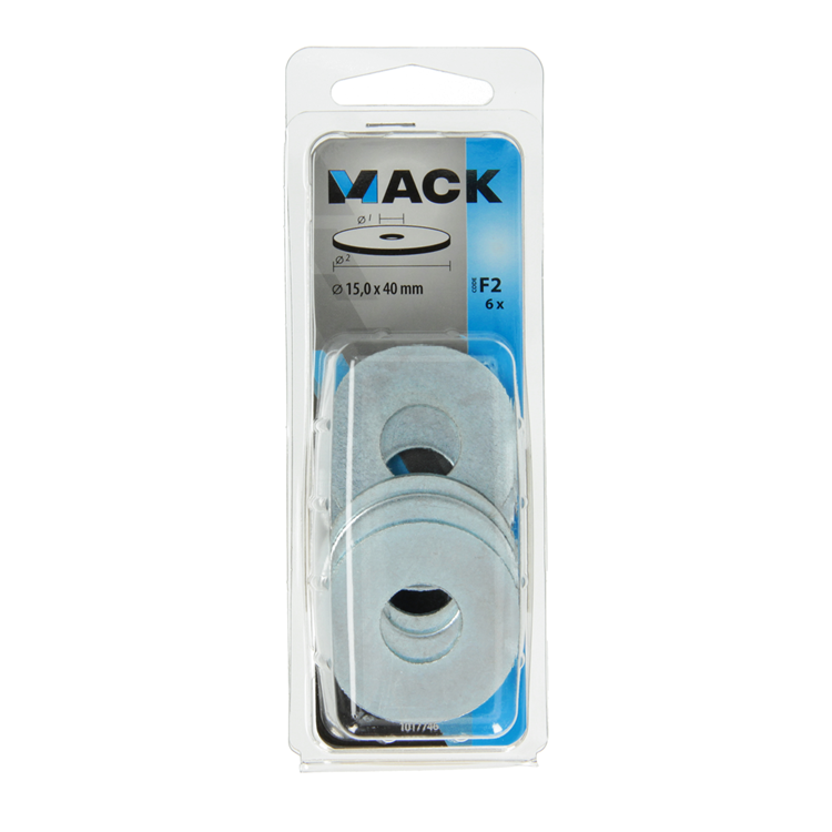 Mack 1017746 - rondelle de carrosserie galvanisée 6 pièces 15,0 x 40 mm | 5 pièces