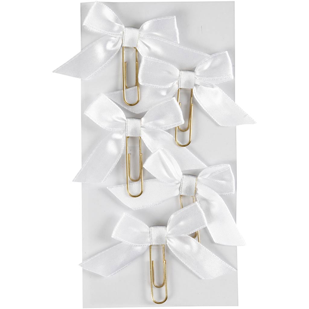 Trombones Creativ company, taille 40x70 mm, blanc, 5 pièces, 1 boîte