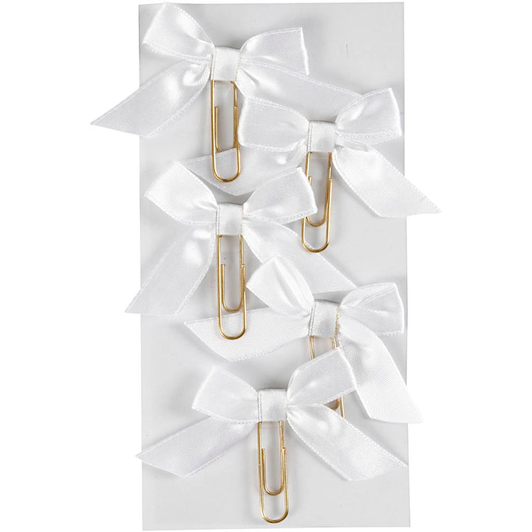 Trombones Creativ company, taille 40x70 mm, blanc, 5 pièces, 1 boîte