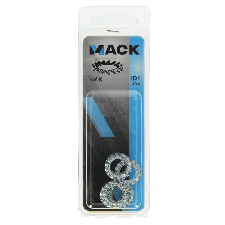 Mack 1017751 - rondelle élastique dentée en acier galvanisé 10 pcs m10 | 10 pièces