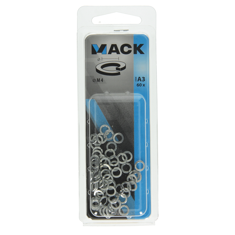 Mack 1017753 - rondelle élastique en acier plaqué. 60 pièces m4 | 10 pièces