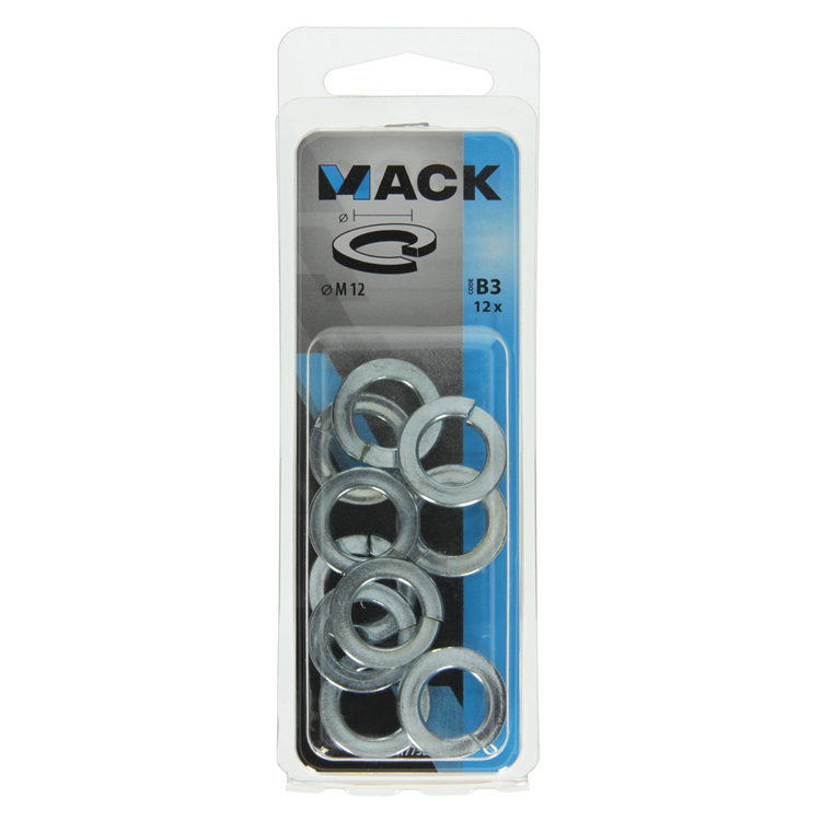 Mack 1017758 - rondelle élastique acier galvanisé 12 pcs m 12 | 10 pièces