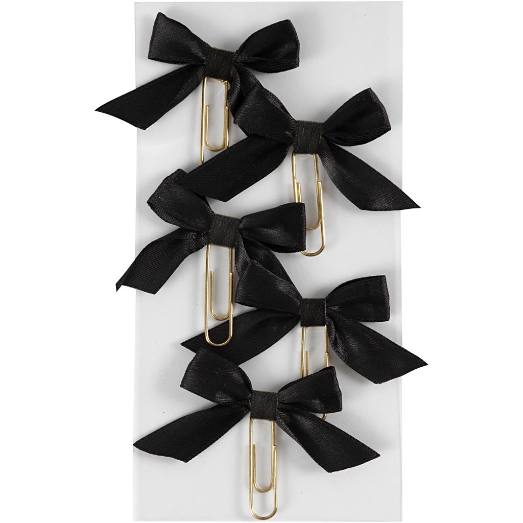 Trombones Creativ company, taille 40x70 mm, noirs, 5 pièces, 1 boîte