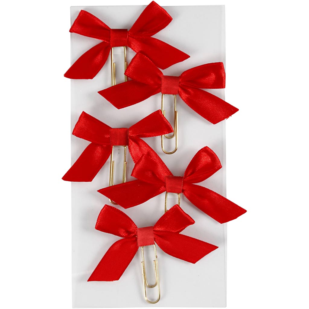Trombones Creativ company, taille 40x70 mm, rouges, 5 pièces 1 boîte