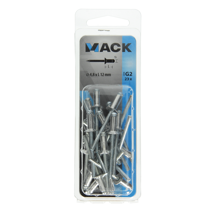 Mack 1020303 - 23 agrafes aveugles aluminium 4,8x12mm | 5 pièces