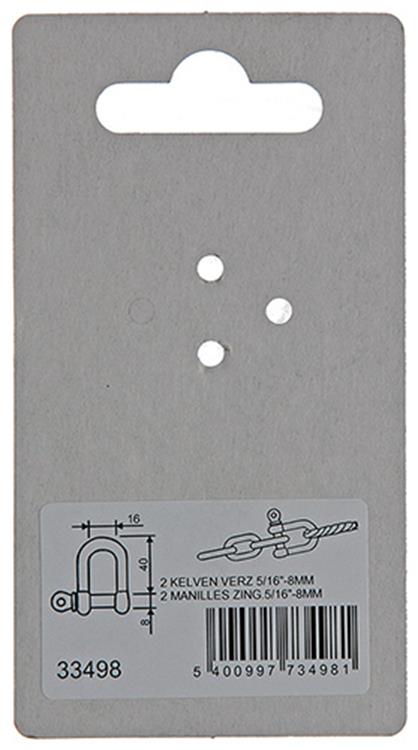 Mack 1008468 - 2 mors droits 8mm galvanisés | 10 pièces