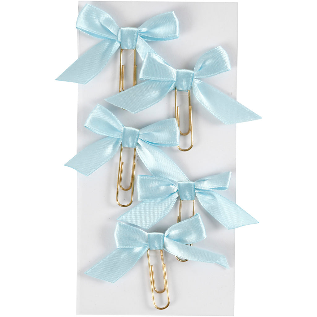 Trombones Creativ company, taille 40x70 mm, bleu clair, 5 pièces, 1 boîte