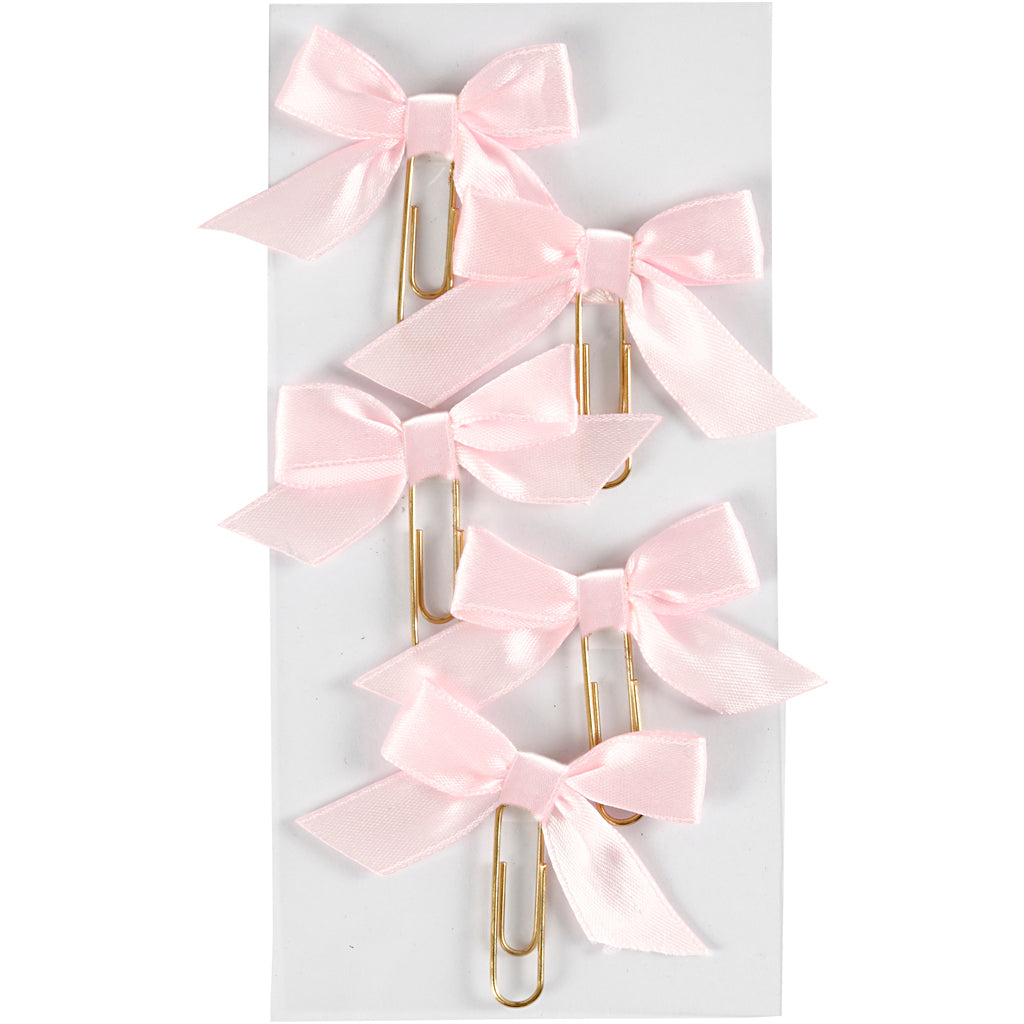 Trombones Creativ company, taille 40x70 mm, rouge clair, 5 pièces 1 boîte