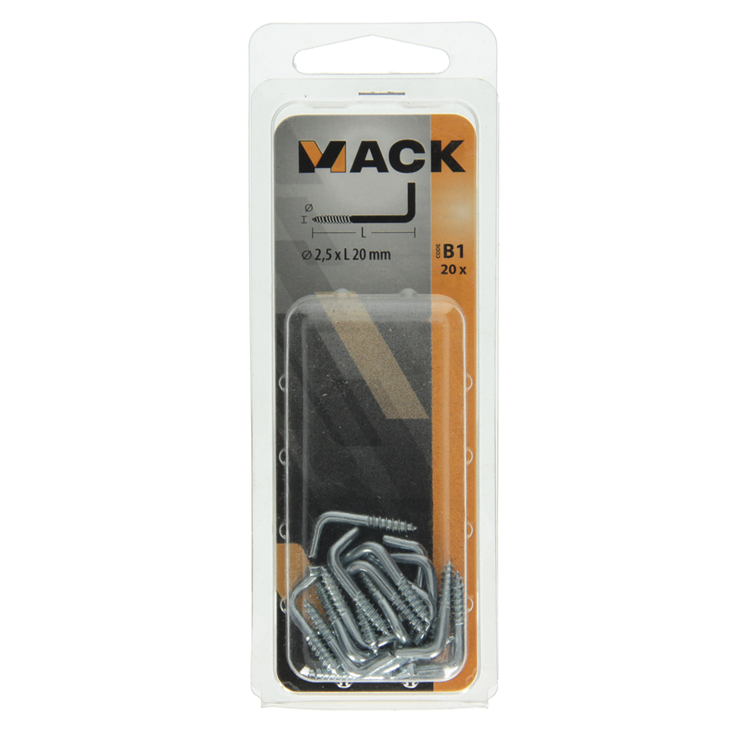 Mack 1017815 - vis à pouce en acier galvanisé 20 pcs 2,5 x 20 mm | 10 pièces