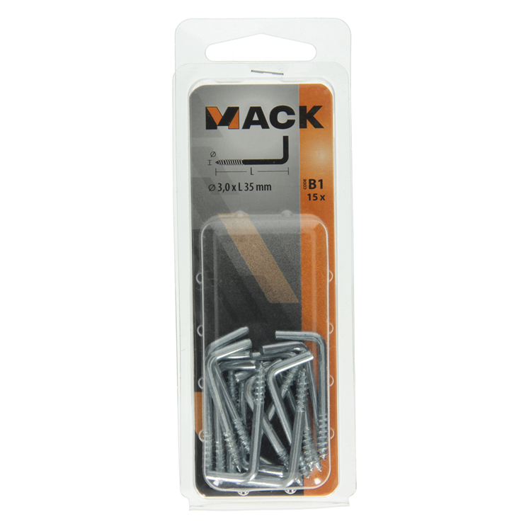 Mack 1017818 - vis à pouce en acier galvanisé 15 pcs 3,0 x 35 mm | 10 pièces