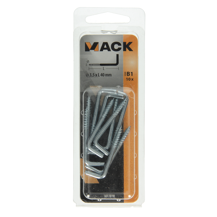Mack 1017819 - vis à pouce en acier galvanisé 10 pcs 3,5 x 40 mm | 10 pièces