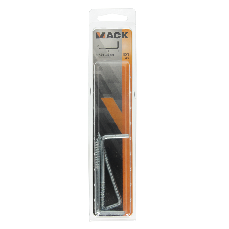 Mack 1017823 - vis à pouce en acier galvanisé 4pcs 5,0 x 80 mm | 5 pièces