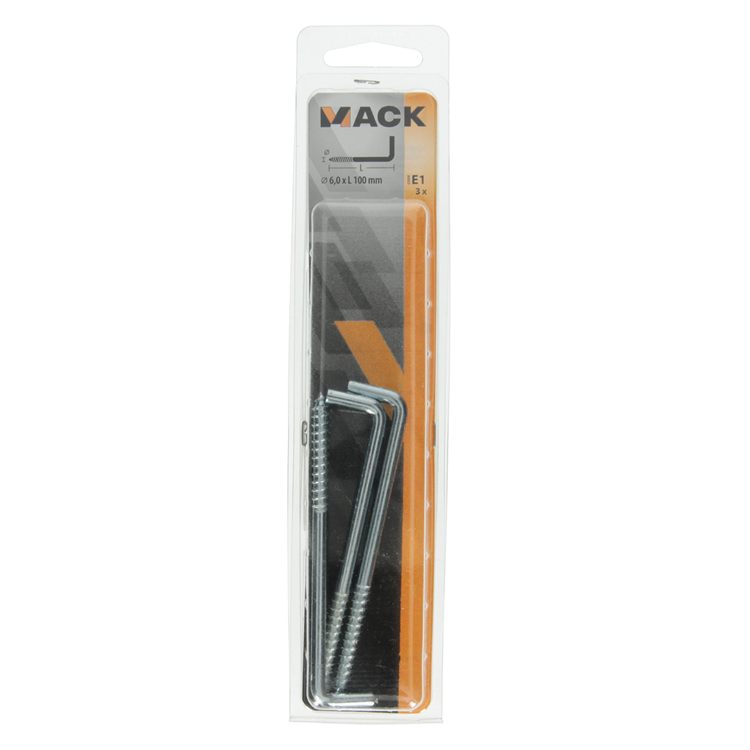 Mack 1017824 - vis à pouce en acier galvanisé 3 pcs 6,0 x 100 mm | 5 pièces