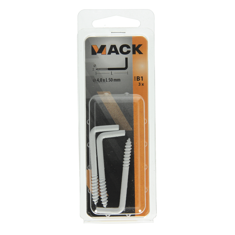 Mack 1017828 - vis à pouce en acier blanc 3 pcs 4,0 x 50 mm | 10 pièces