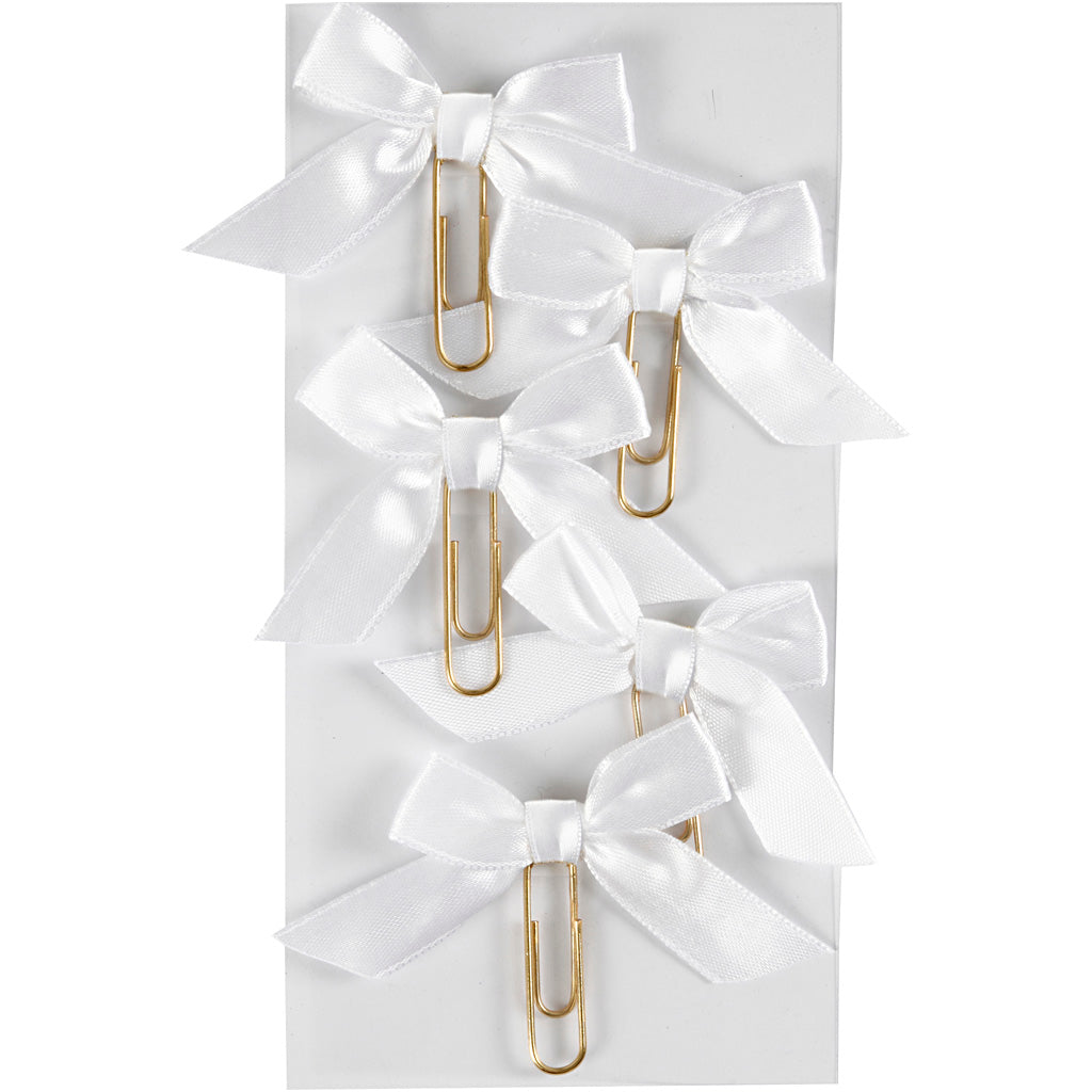 Trombones Creativ company, taille 40x70 mm, blanc, 5 pièces, 1 boîte