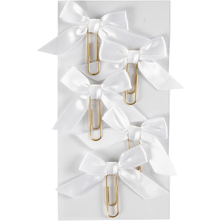 Trombones Creativ company, taille 40x70 mm, blanc, 5 pièces, 1 boîte