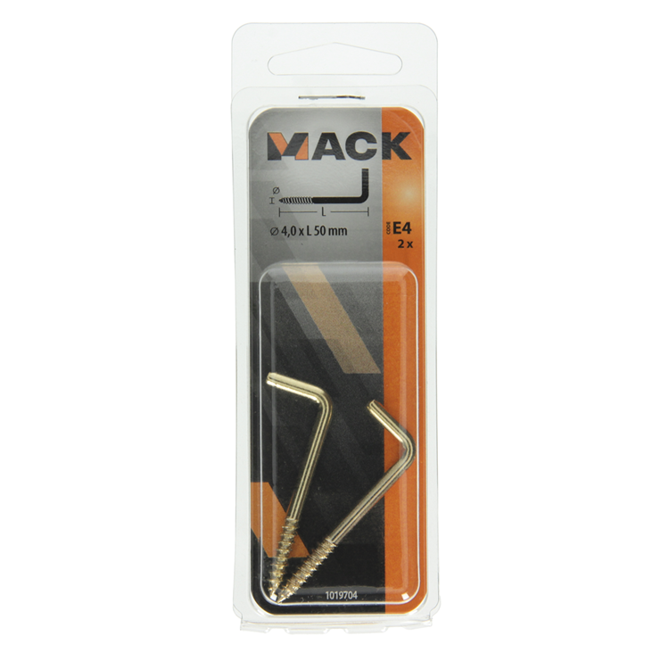 Mack 1019704 - vis à pouce en laiton 2 pcs 4,0 x 50mm | 10 pièces