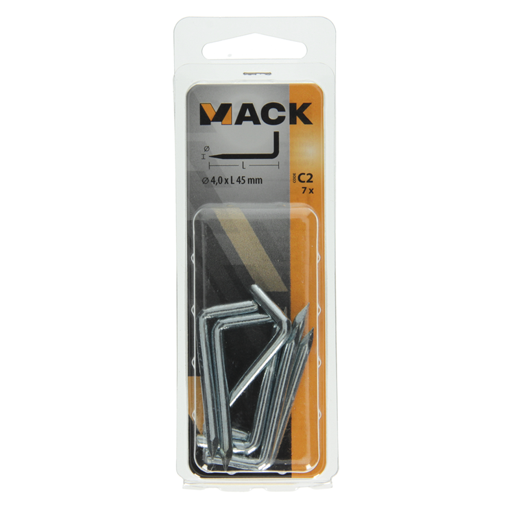 Mack 1017841 - pointe pouce en acier galvanisé 7 pcs 4,0 x 45 mm | 10 pièces