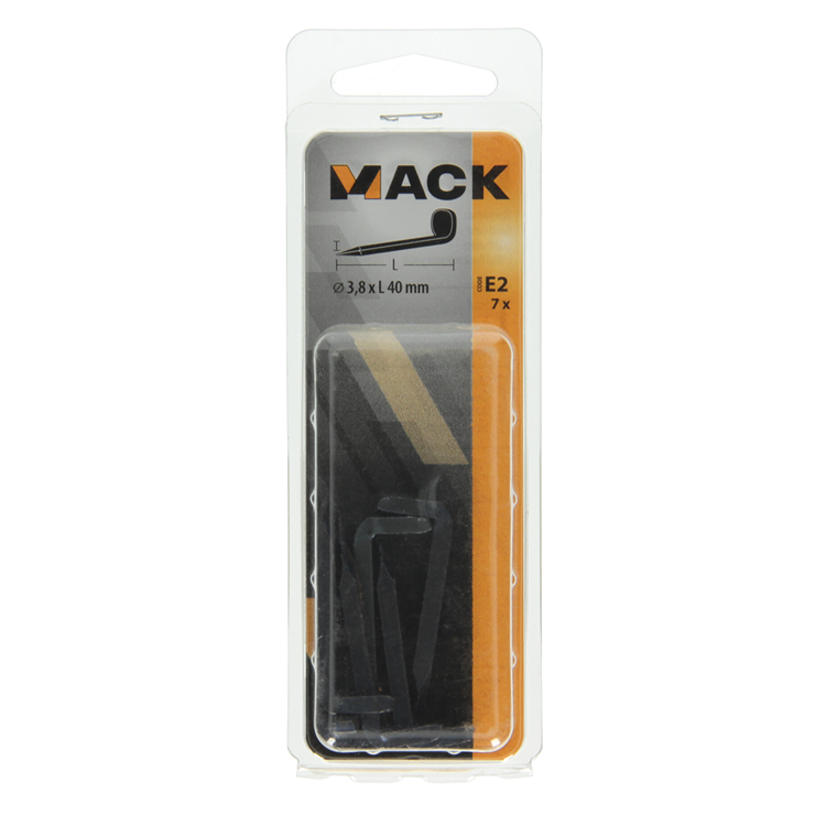 Mack 1019707 - crochet à poutre en acier bleui 7 pcs 3,8 x 40mm | 5 pièces