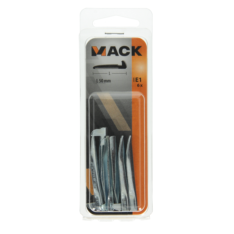 Mack 1019710 - crochet mural acier bleu trempé 6 pcs 50 mm | 10 pièces