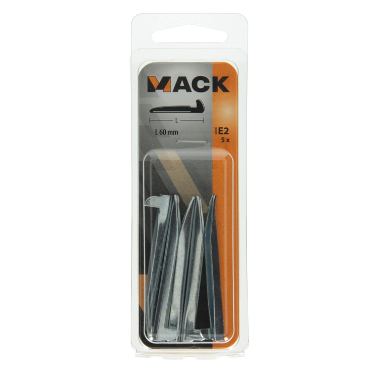 Mack 1019711 - crochet mural acier bleu trempé 5 pcs 60 mm | 10 pièces