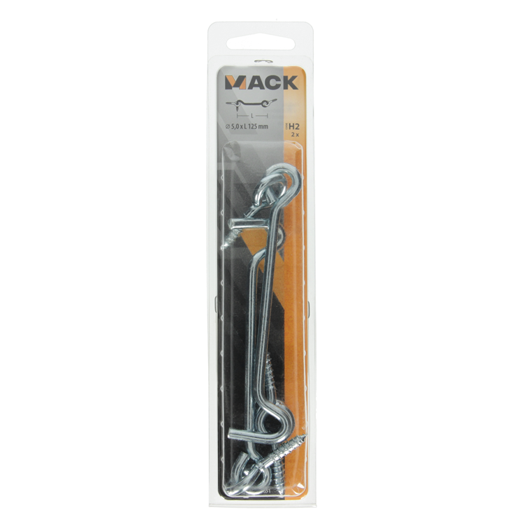 Mack 1017851 - crochet à vent en acier galvanisé 2 pcs 5,0 x 125 mm | 5 pièces