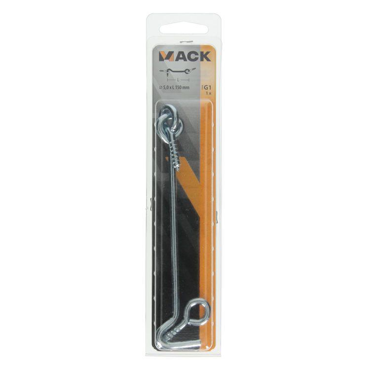 Mack 1017852 - crochet à vent en acier galvanisé 1 pièce 5,0 x 150 mm | 5 pièces