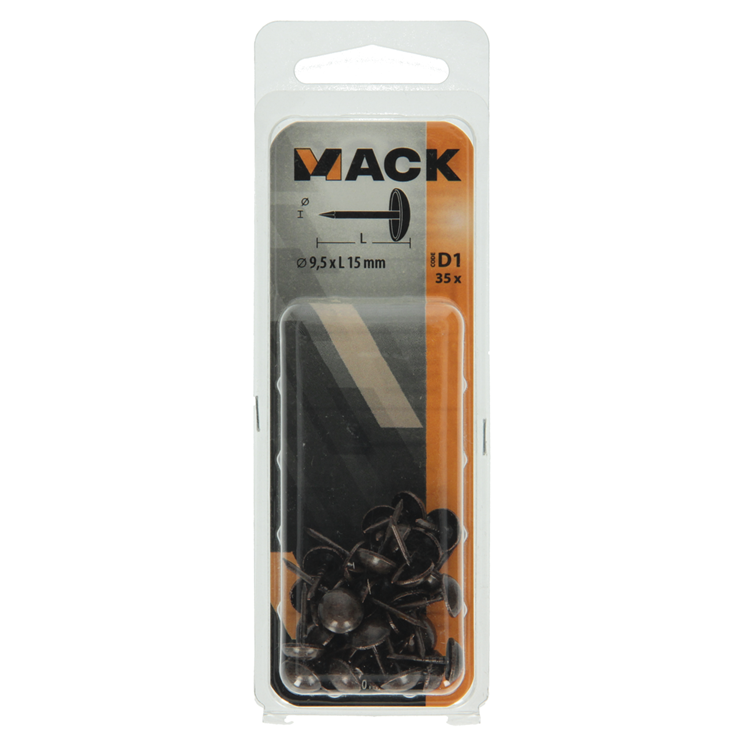 Mack 1017864 - Garniernail acier bronzé 35 pcs 9,5 x 15 mm | 10 pièces